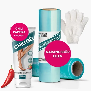 Chili gél - testtekercselő fólia és radírozó masszázskesztyű – Diéta Pláza
